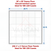 20x20 dance floor layout with twenty-five 4x4 panels, ideal for 180–220 guests, dance floor rental Vancouver BC